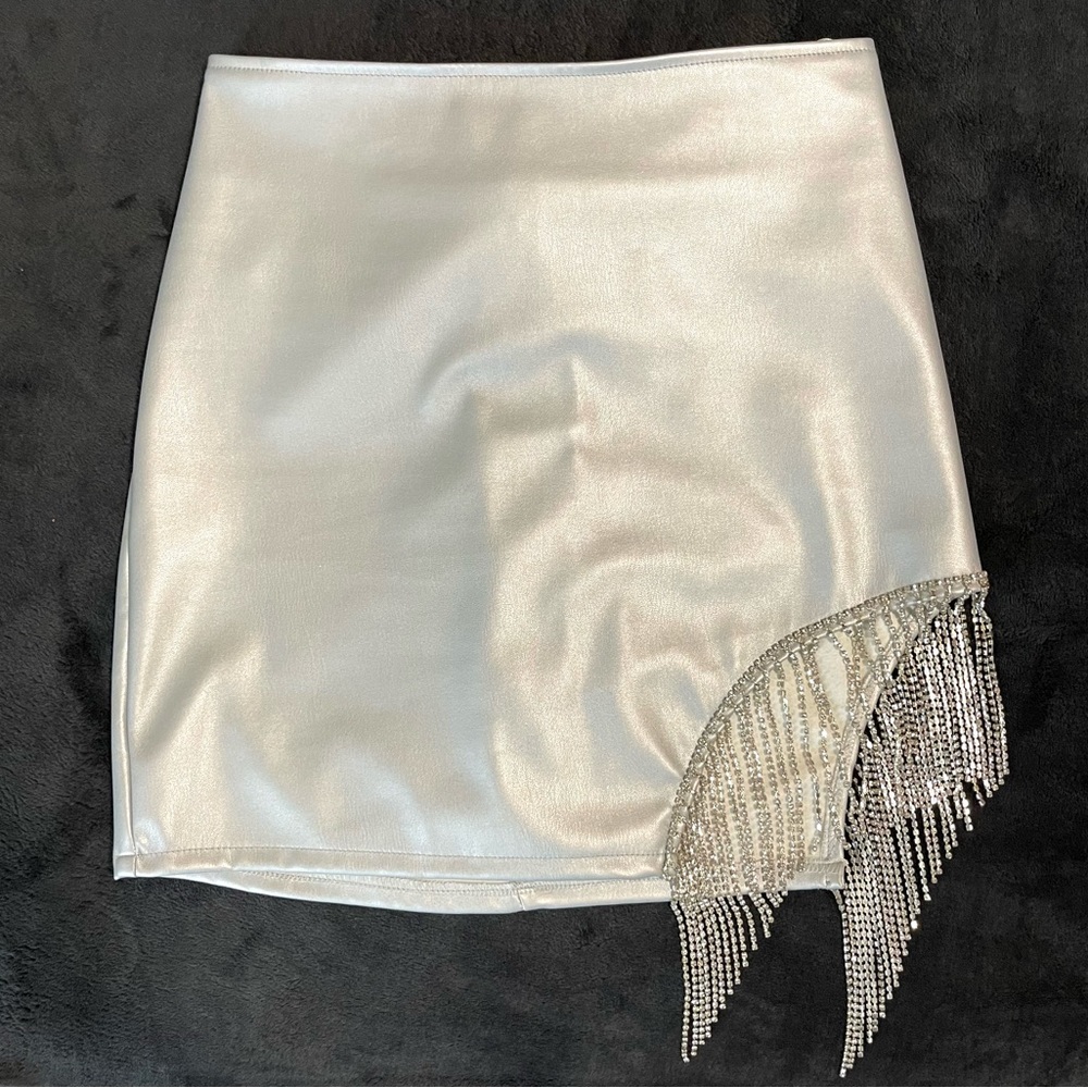 Light blue with diamond like dangle open leg skirt